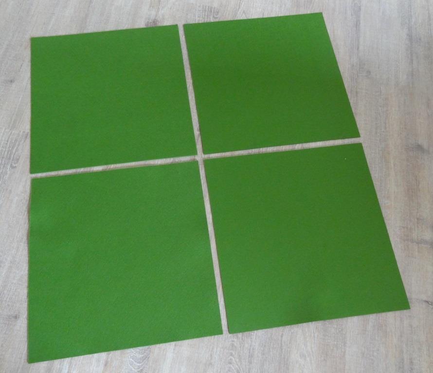  Platzset quadratisch 38x38 cm im 4er Set ohne Glasuntersetzer, Grün