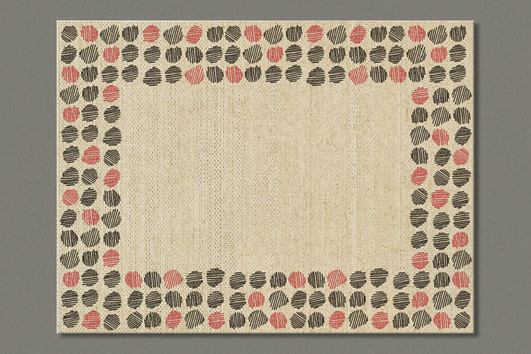 Platzset aus Flachs "Lined dots" 40x30 cm im 6er Set
