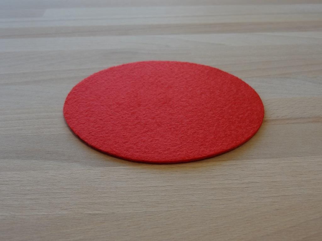 Glasuntersetzer Vlies 6er Set, D=11,2 cm, Rot